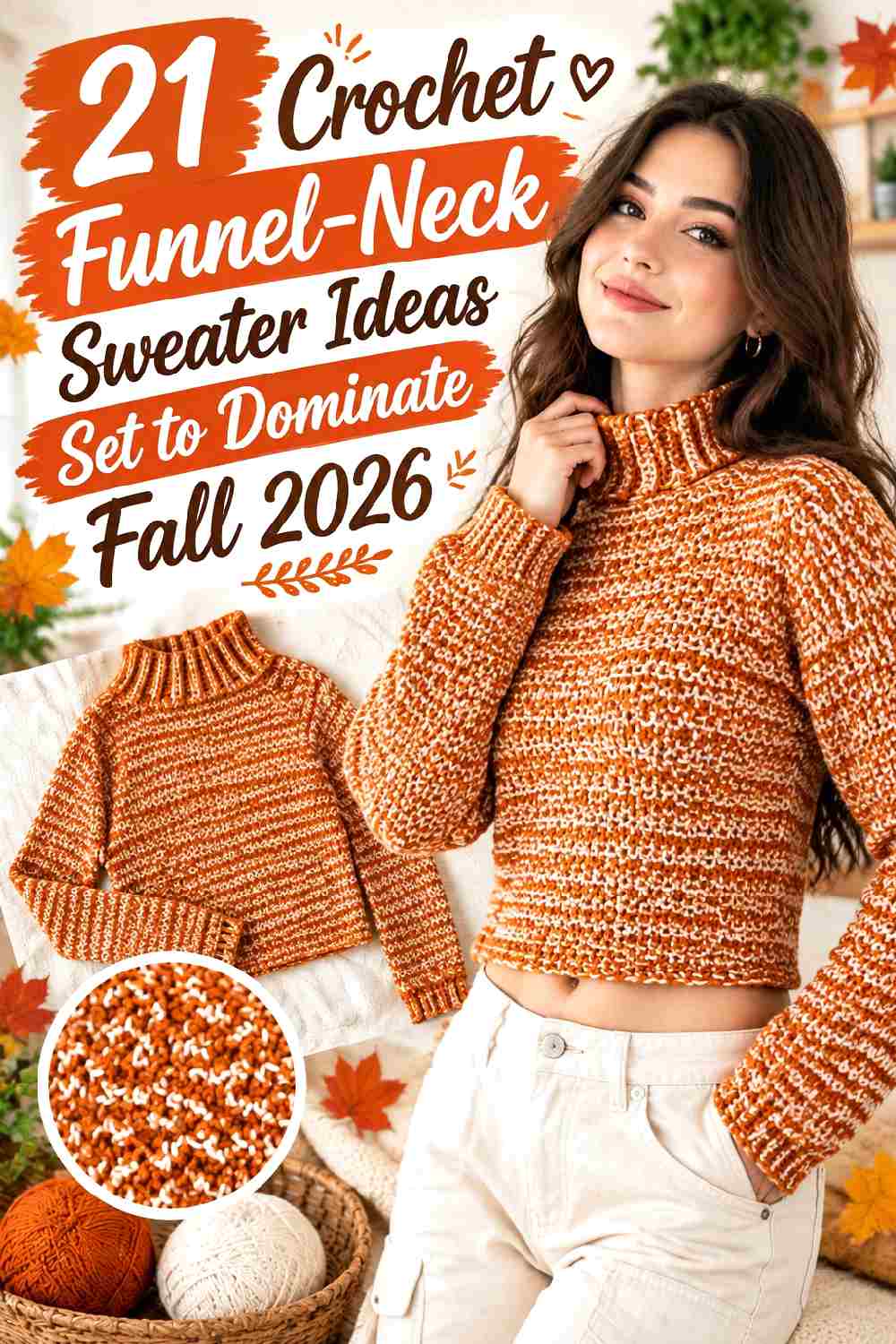 21 Crochet Funnel-Neck Sweater Ideas Set to Dominate Fall 2026