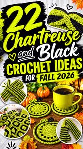Chartreuse and Black Crochet Ideas for Fall