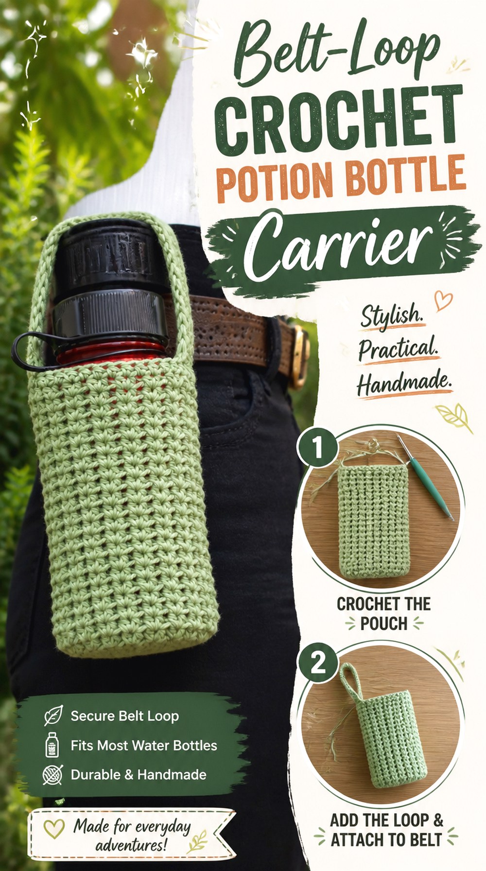 Belt Loop Crochet Potion Bottle Carrier