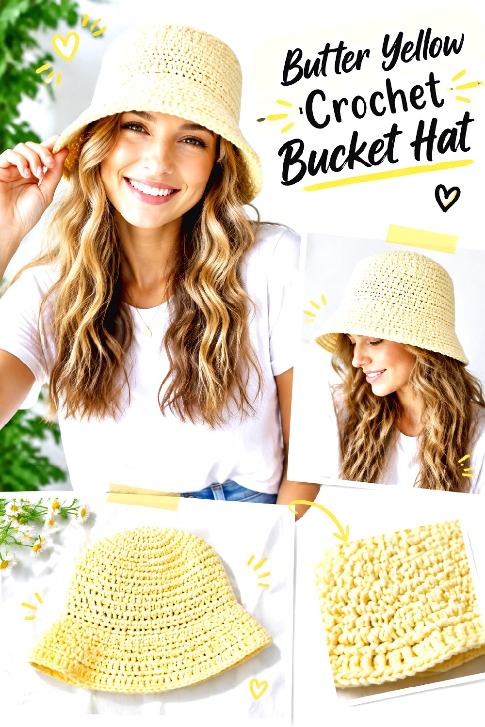 Butter Yellow Crochet Bucket Hat