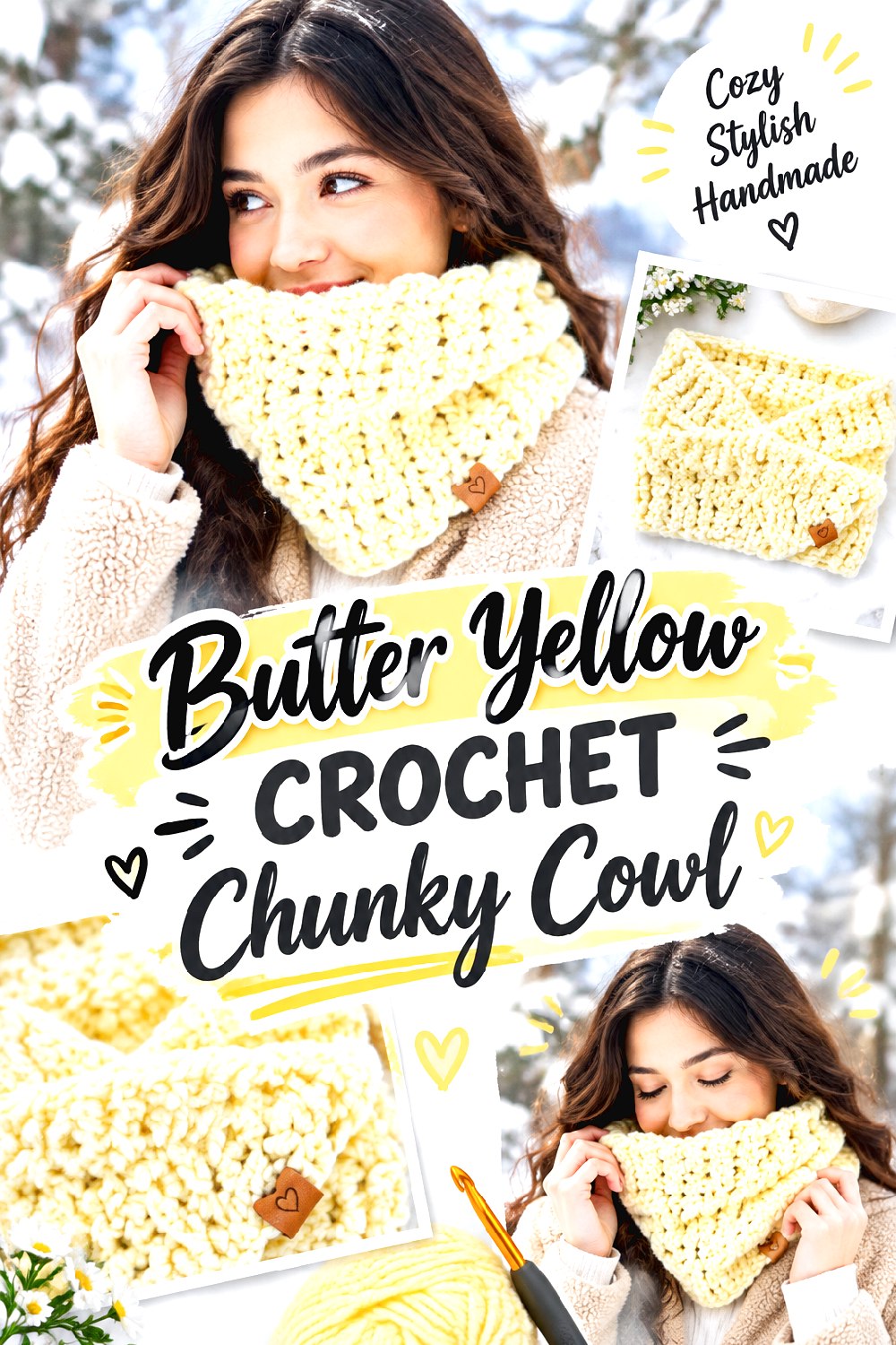 Butter Yellow Crochet Chunky Cowl