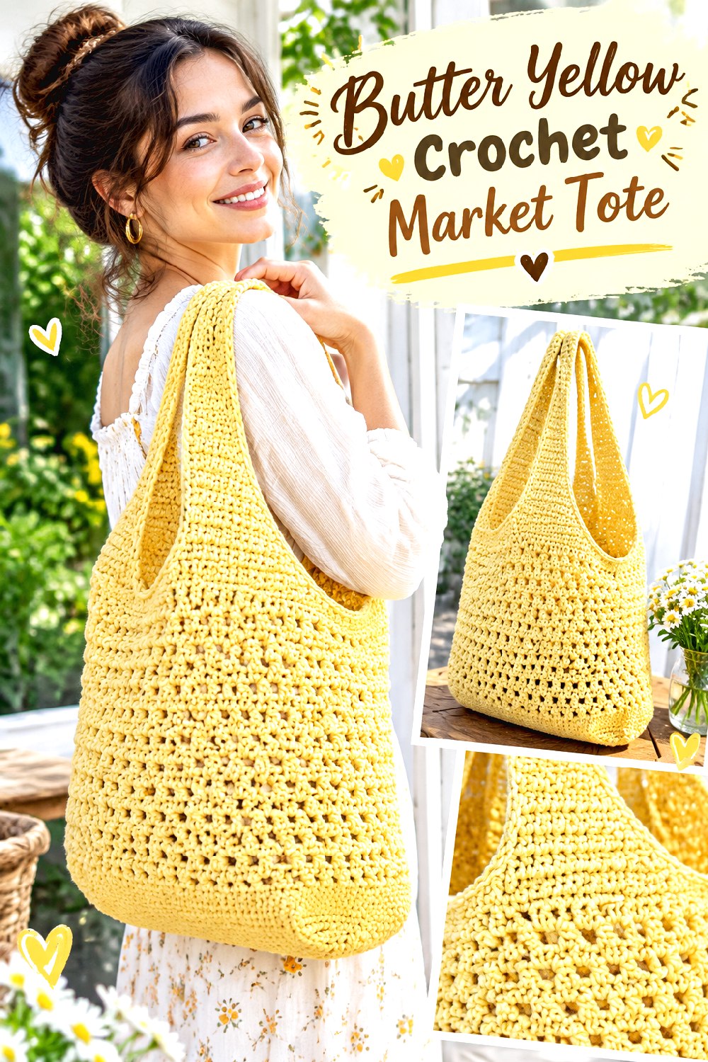 Butter Yellow Crochet Market Tote