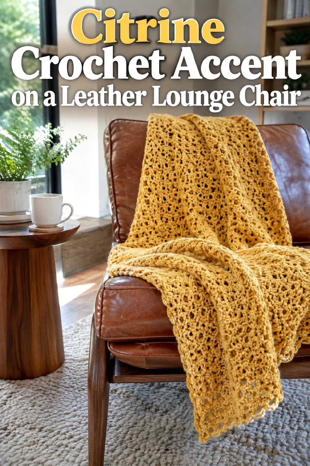 13. Citrine Crochet Accent On A Leather Lounge Chair