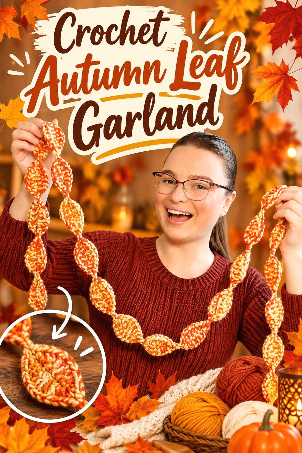 Crochet Autumn Leaf Garland