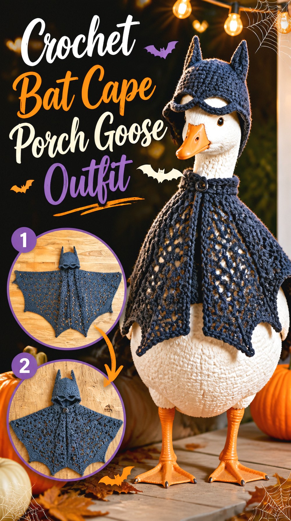 Crochet Bat Cape Porch Goose Outfit