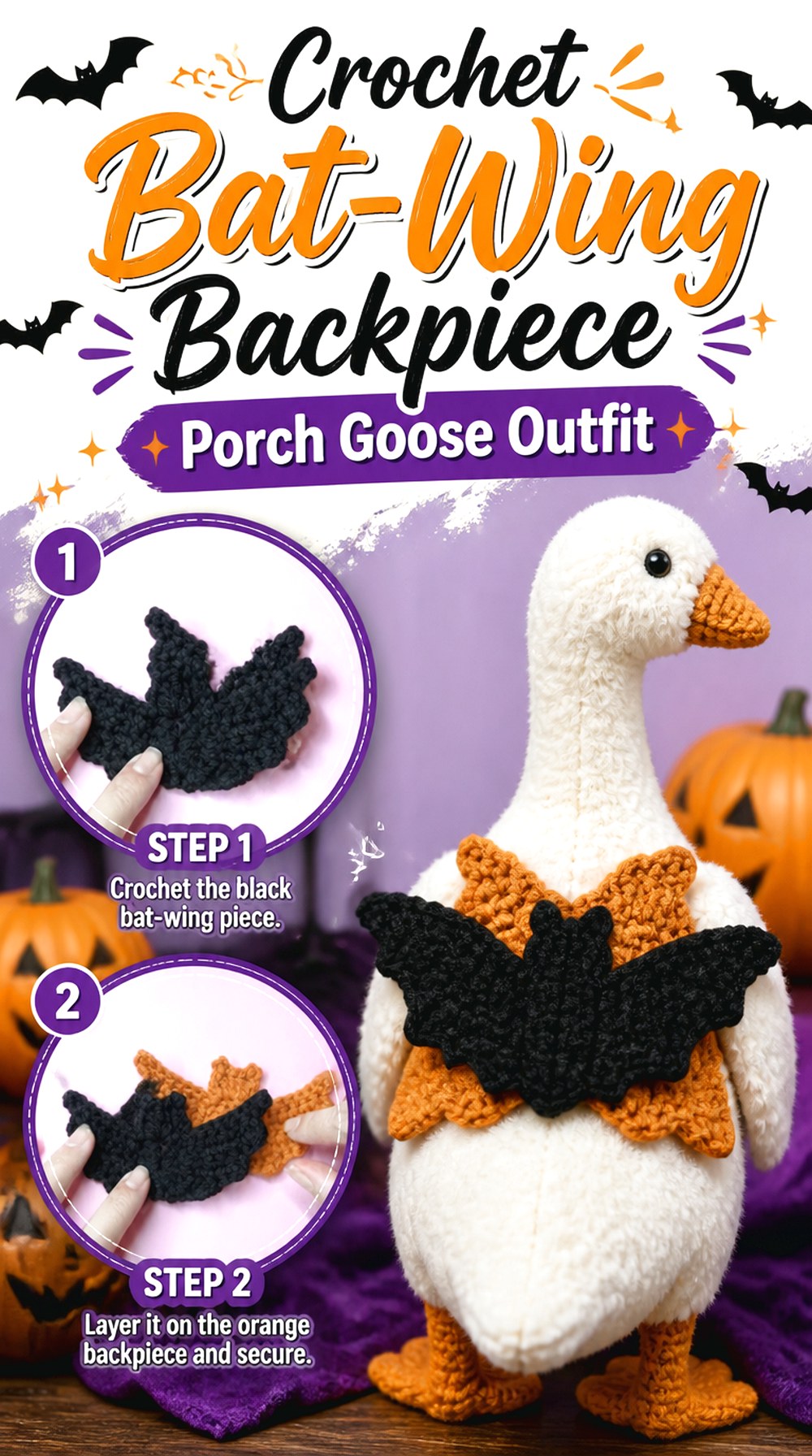 Crochet Bat Wing Backpiece Porch Goose Outfit