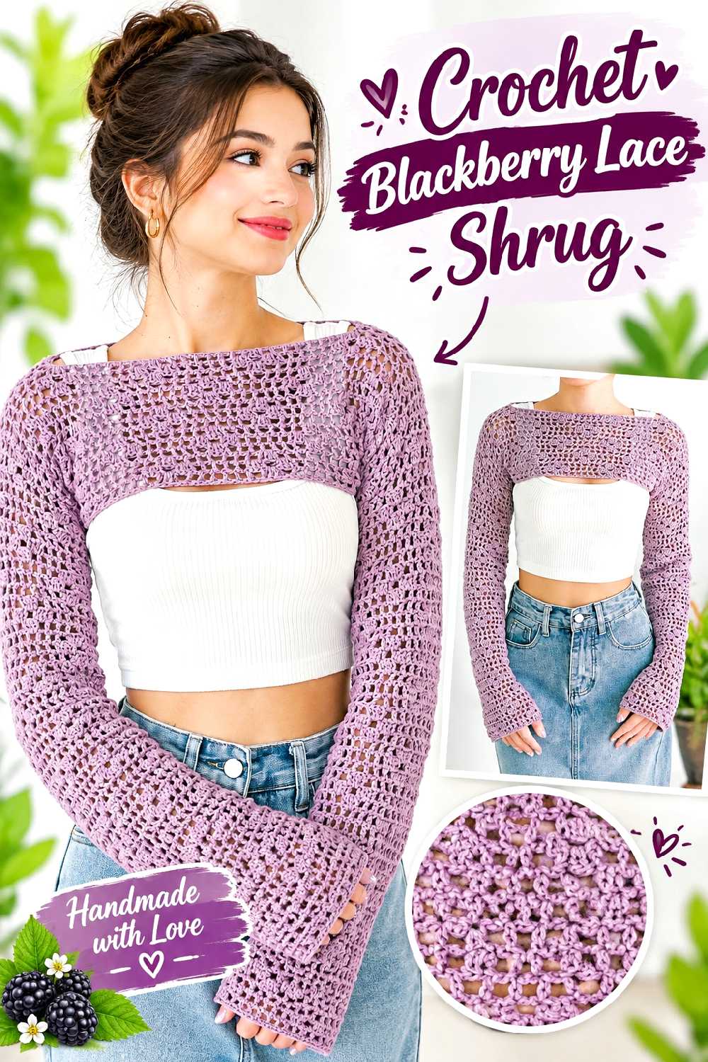 4. Crochet Blackberry Lace Shrug