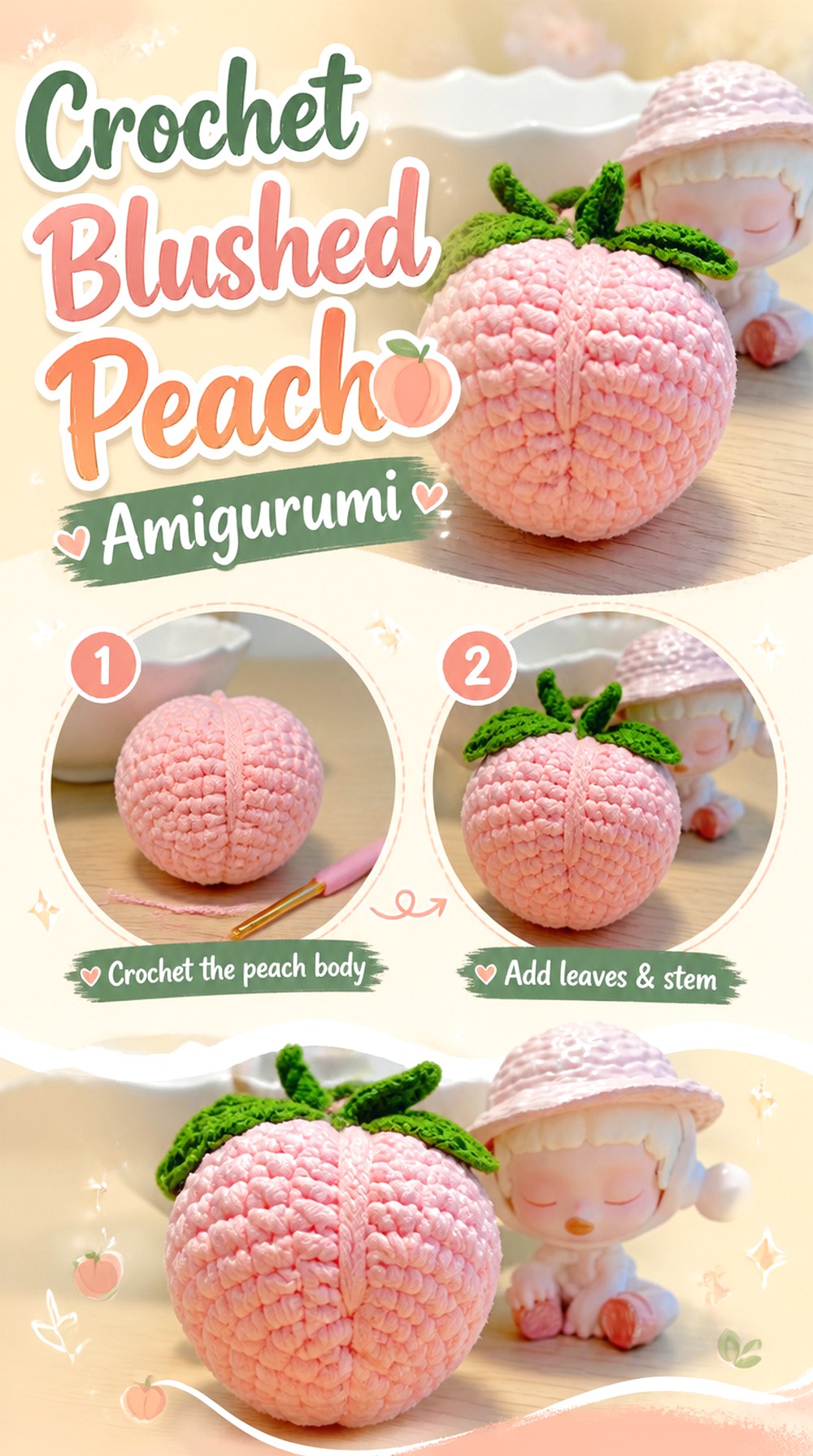 Crochet Blushed Peach Amigurumi