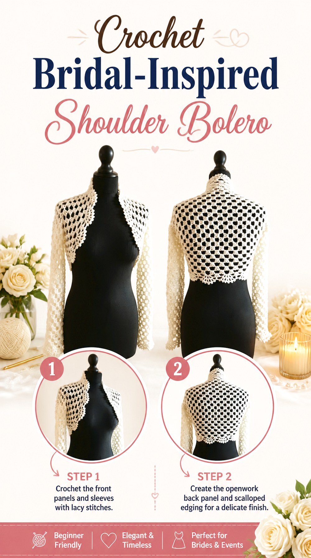 Crochet Bridal Inspired Shoulder Bolero