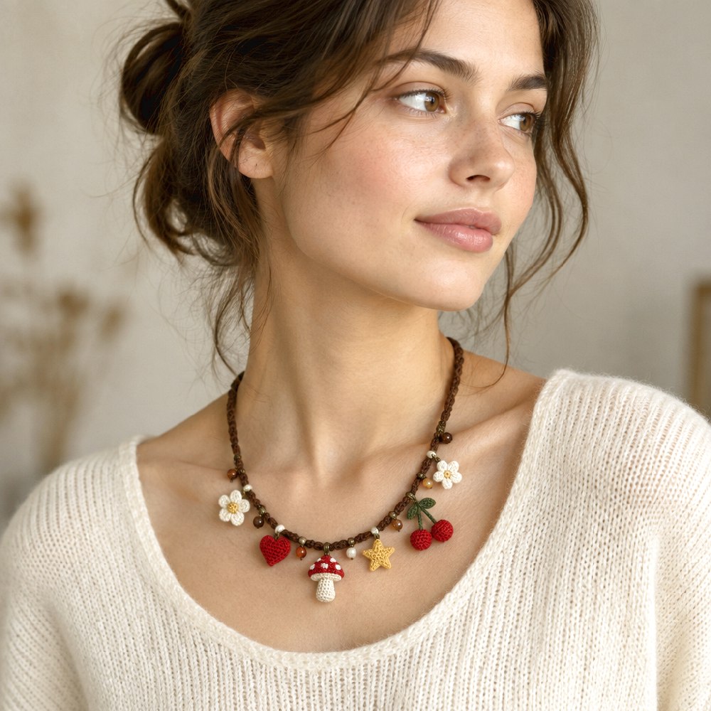 Crochet Charm Necklaces Are Becoming Fall ’s Most Personal Accessory
