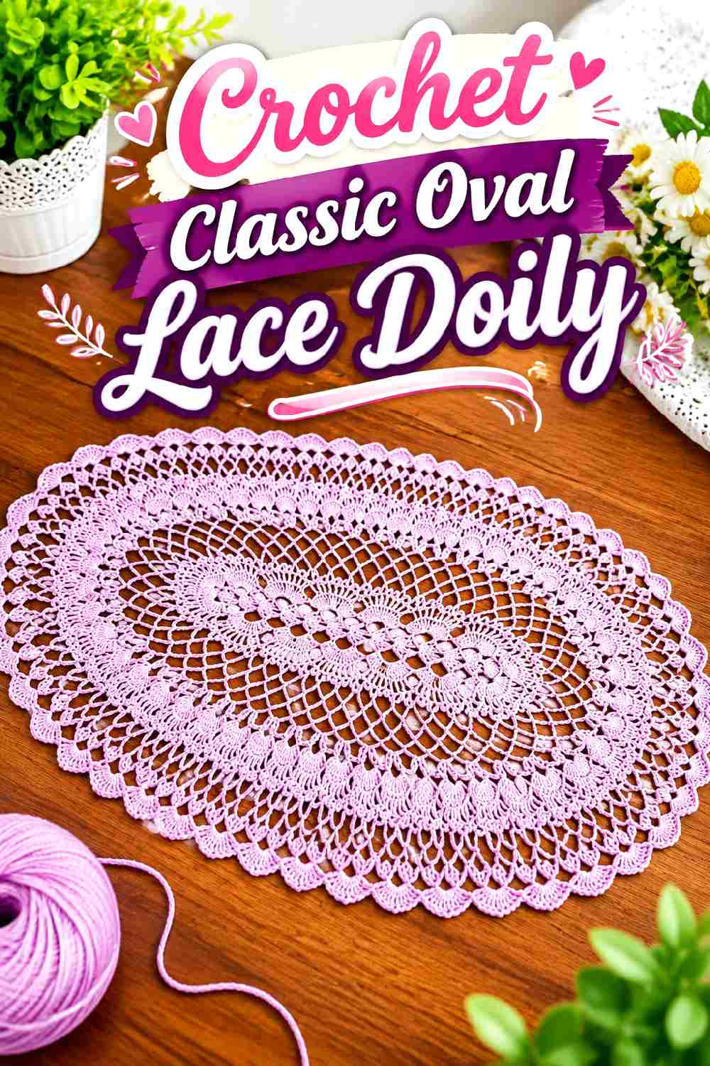 13. Crochet Classic Oval Lace Doily