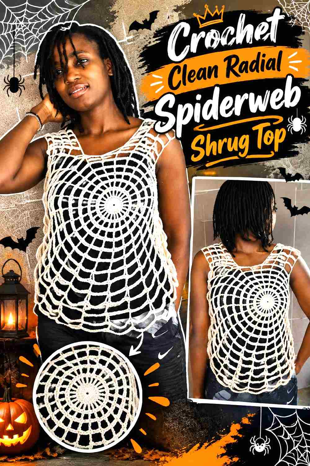 12. Crochet Clean Radial Spiderweb Shrug Top