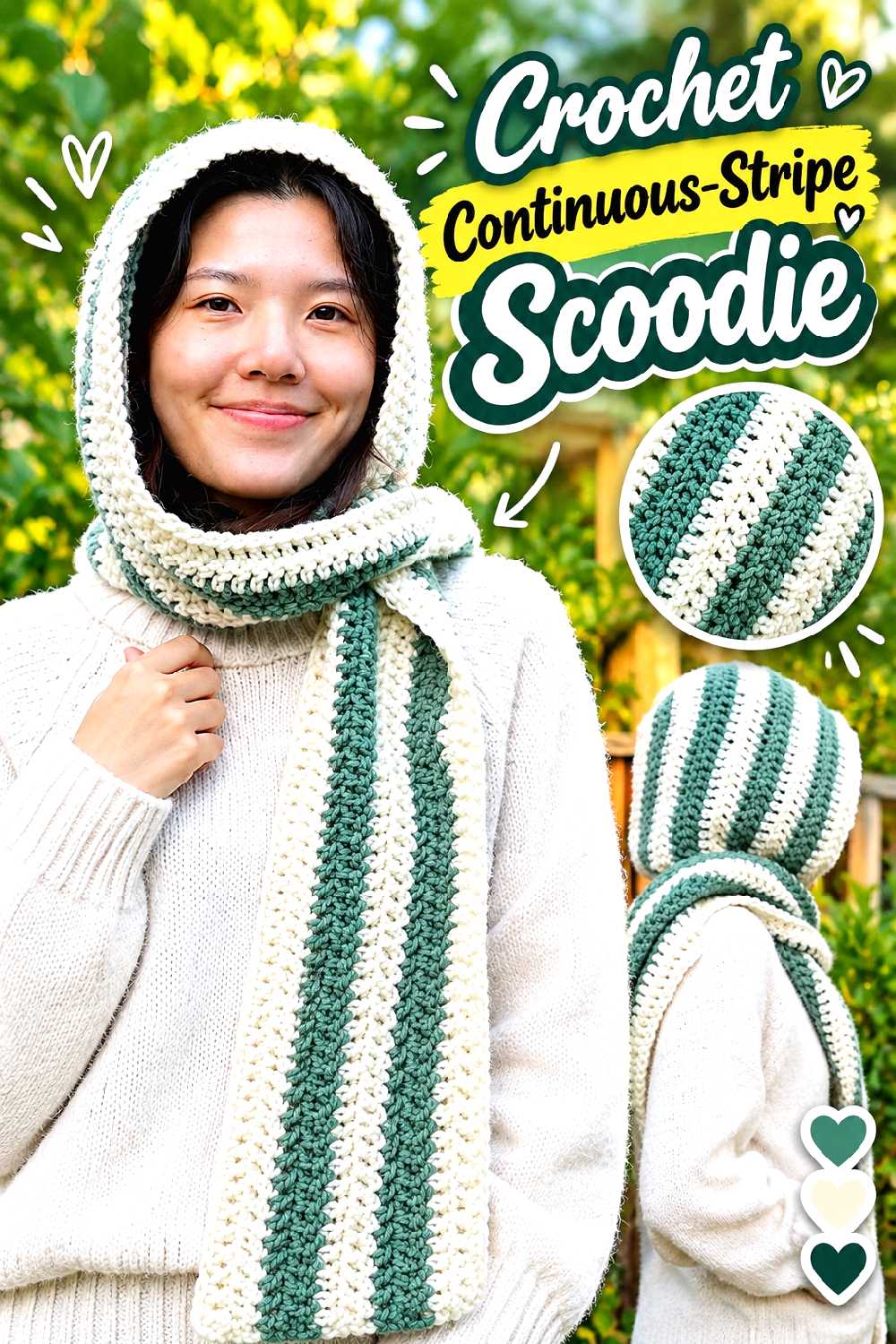 1. Crochet Continuous Stripe Scoodie