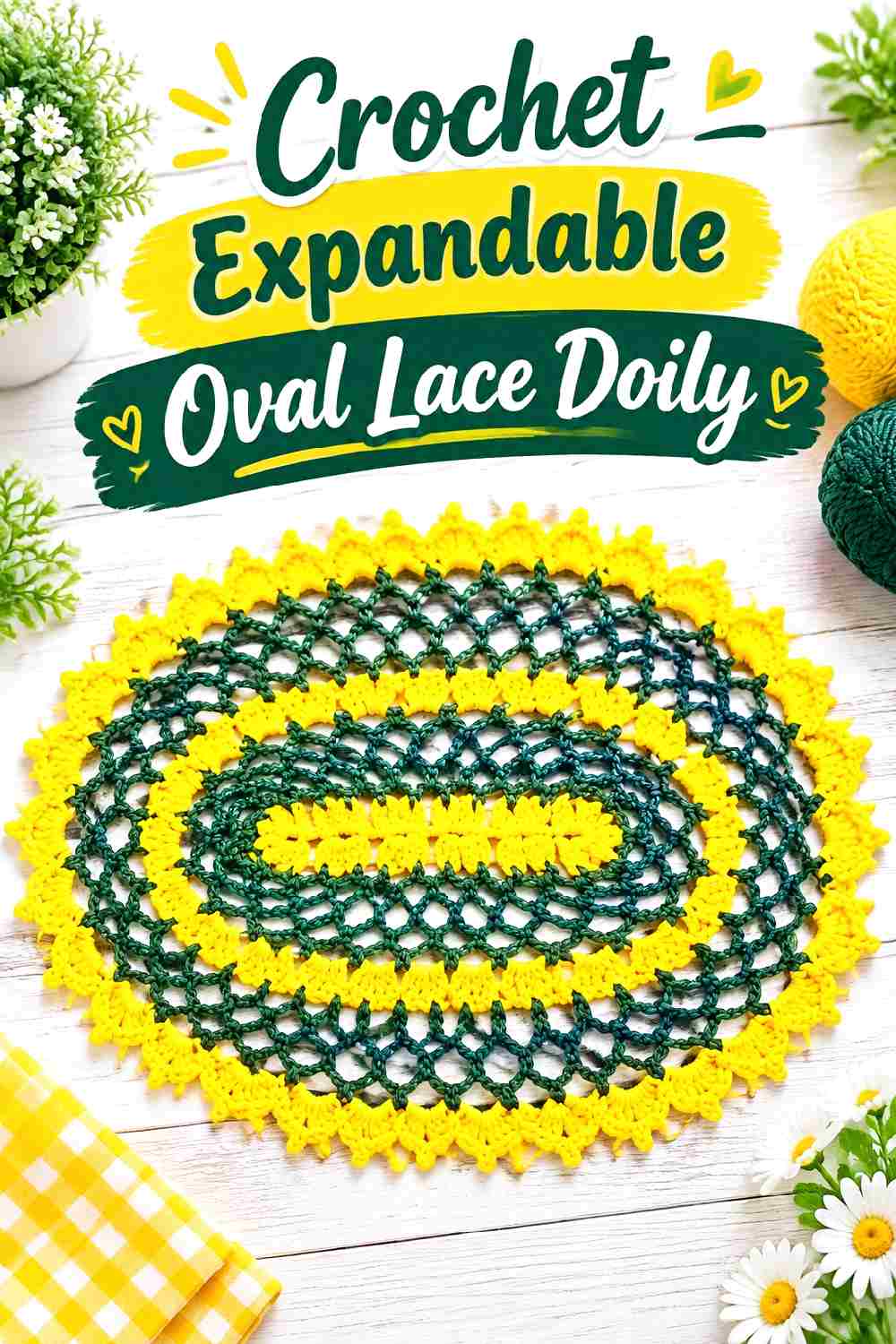 28. Crochet Expandable Oval Lace Doily