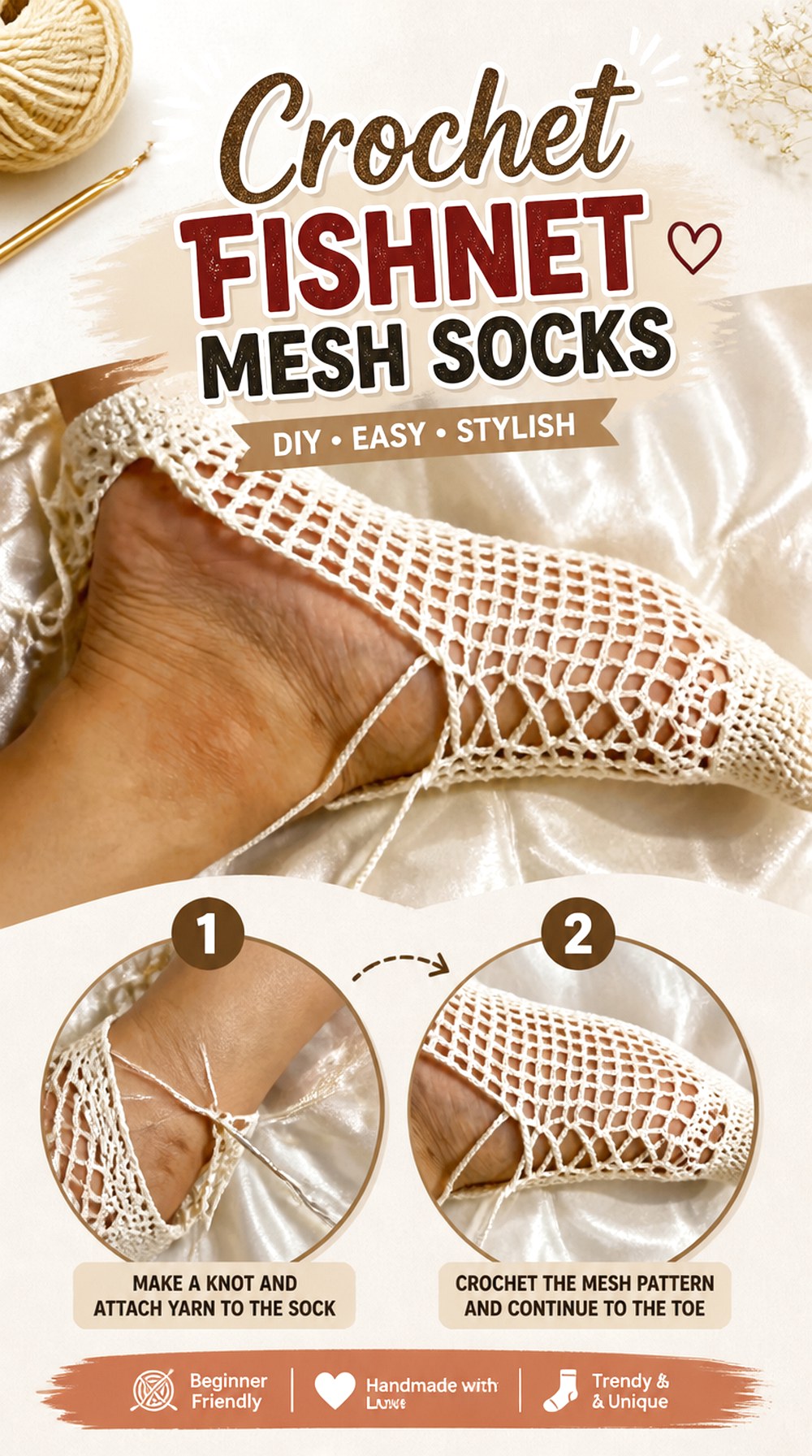 Crochet Fishnet Mesh Socks