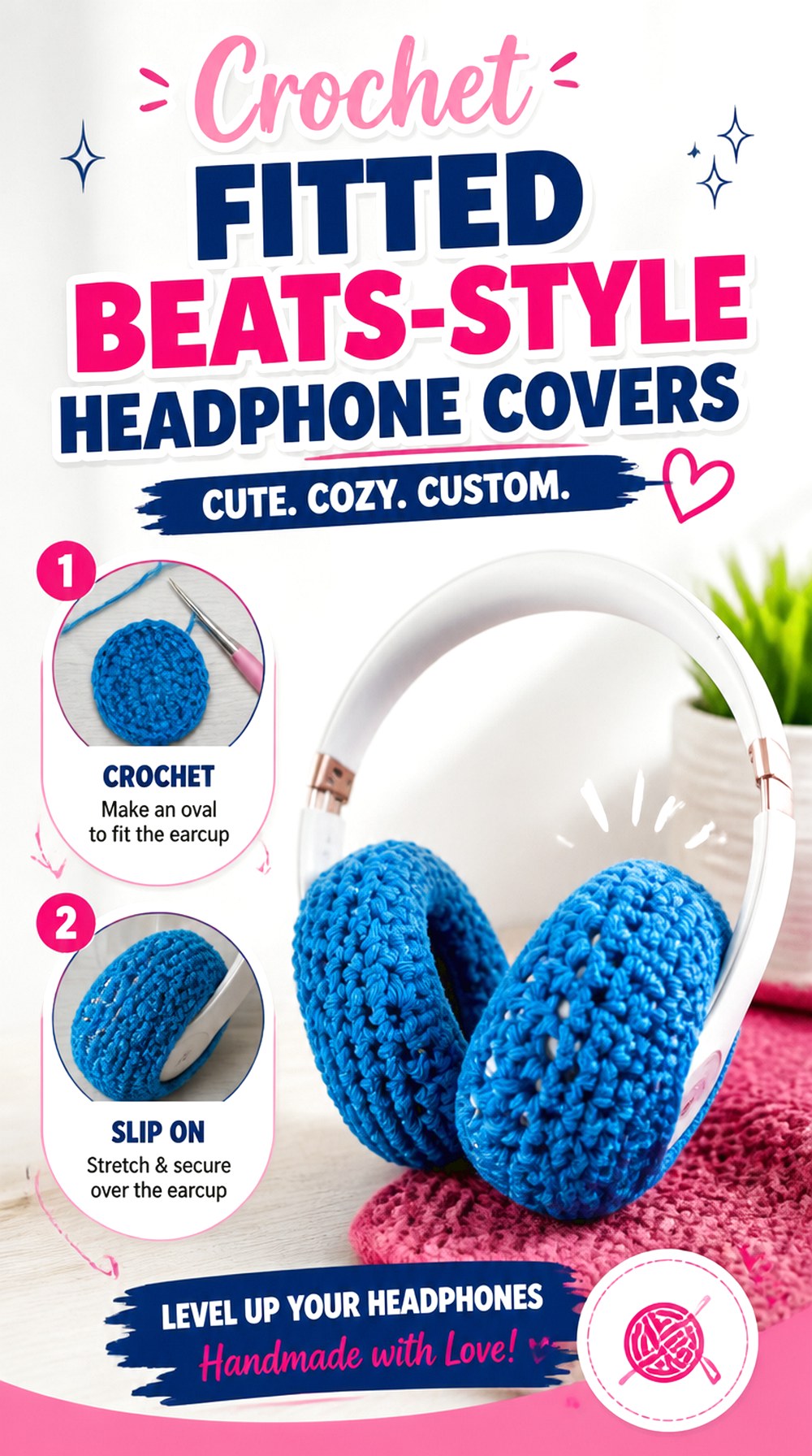 Crochet Fitted Beats Style Headphone Covers