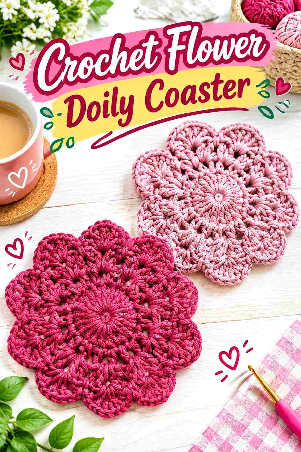 33. Crochet Flower Doily Coaster