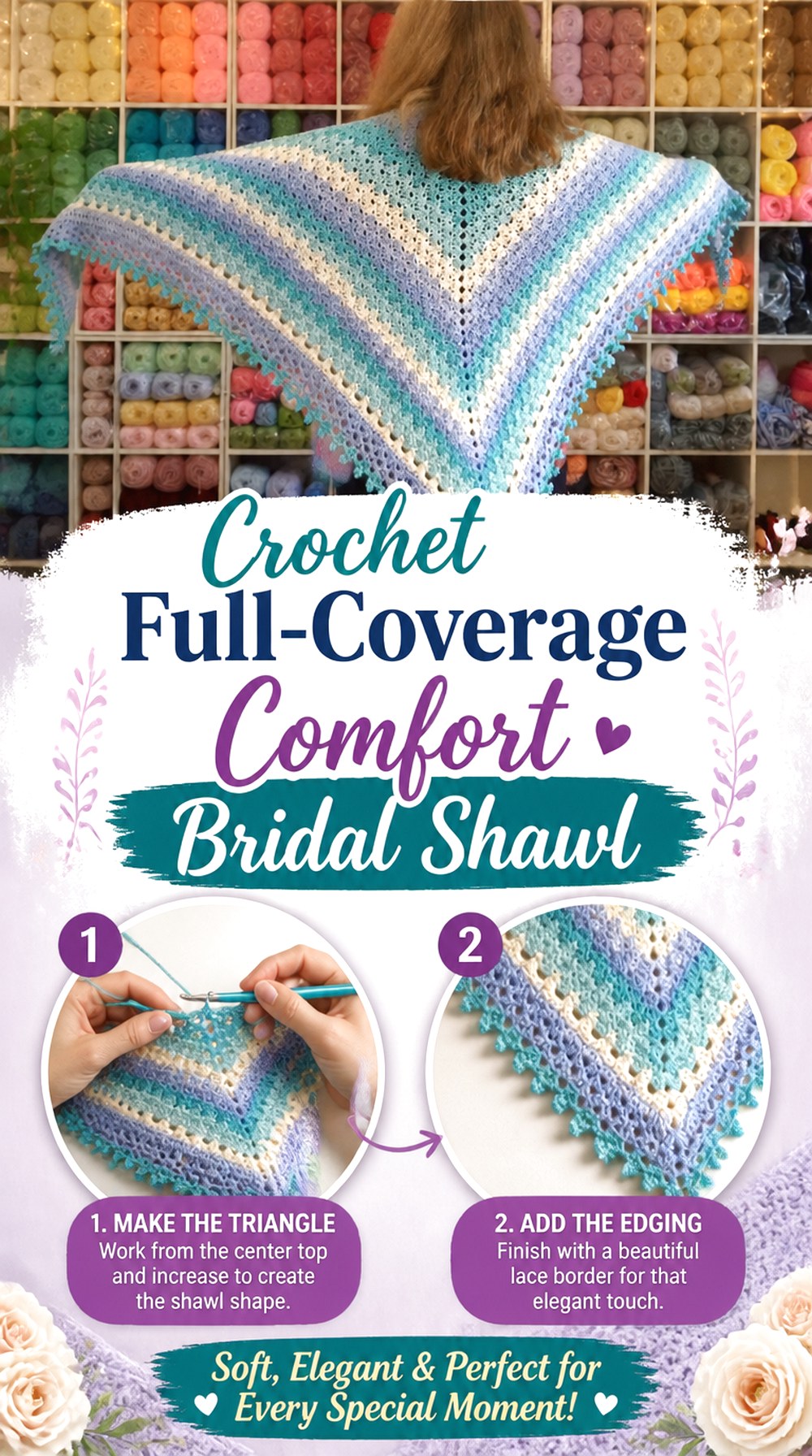 Crochet Full Coverage Comfort Bridal Shawl