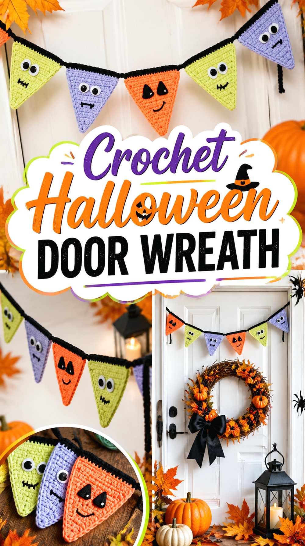 Crochet Halloween Door Wreath