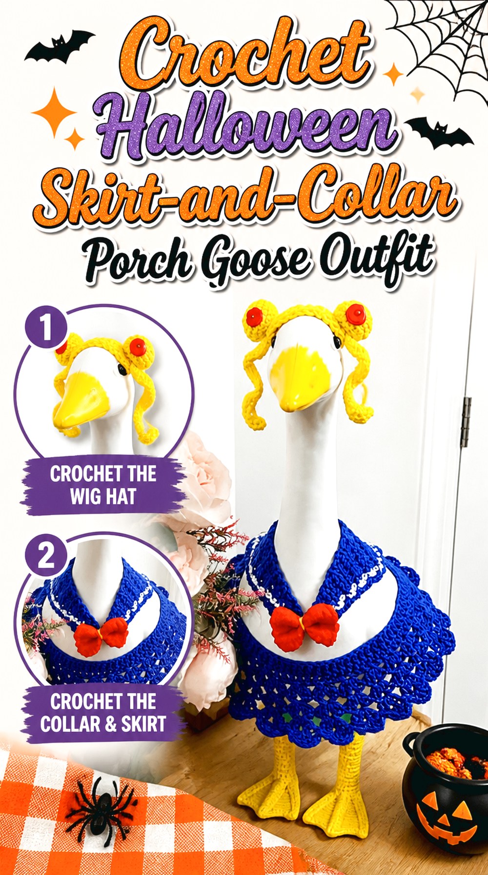 Crochet Halloween Skirt and Collar Porch Goose Outfit