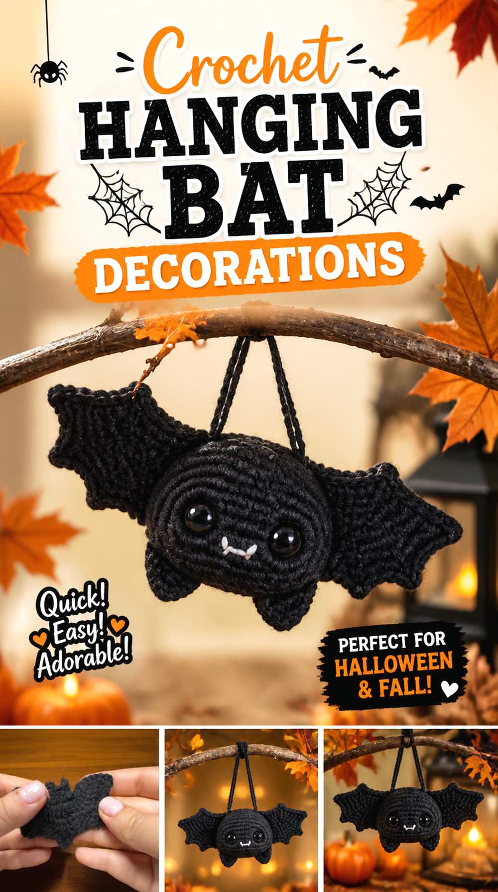 Crochet Hanging Bat Decorations