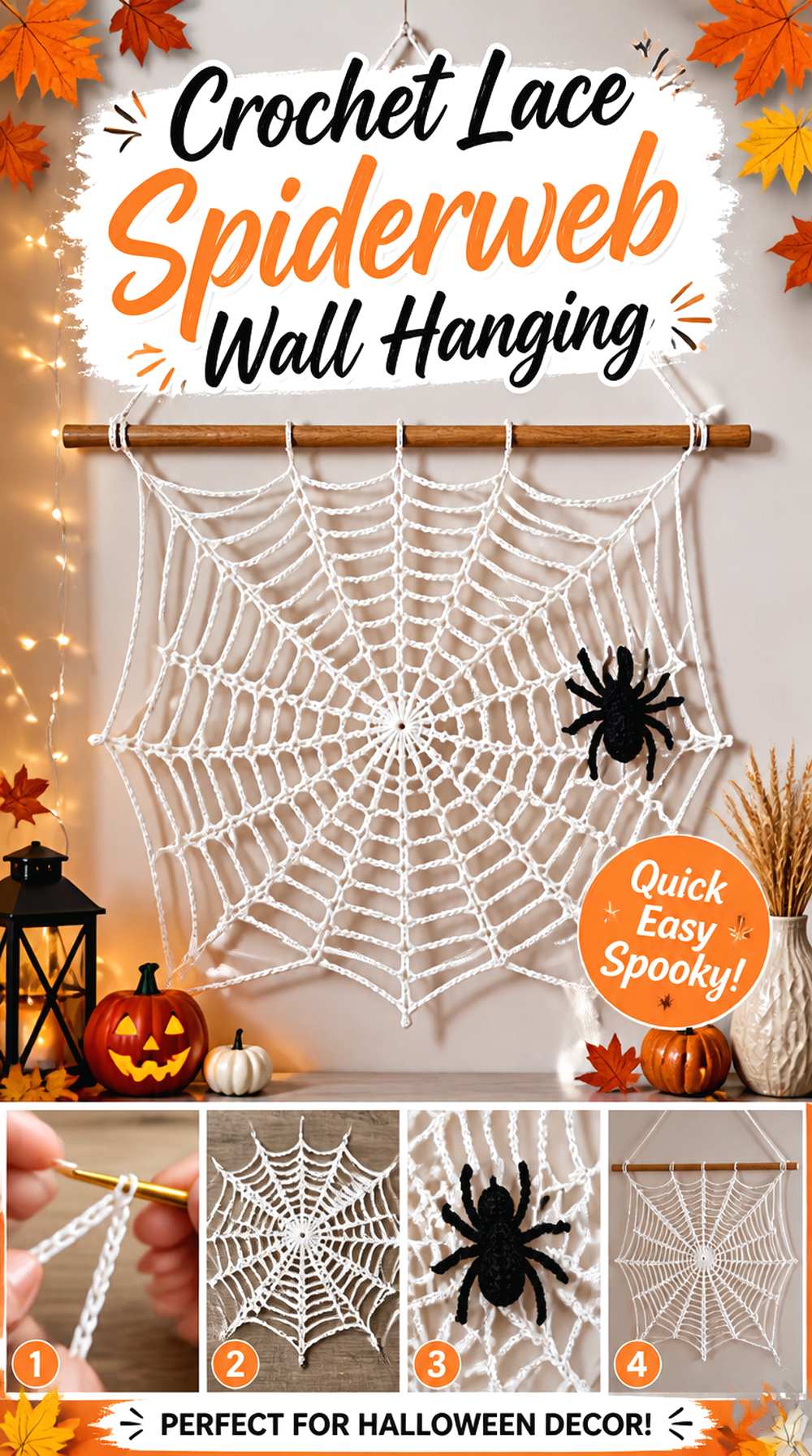 Crochet Lace Spiderweb Wall Hanging