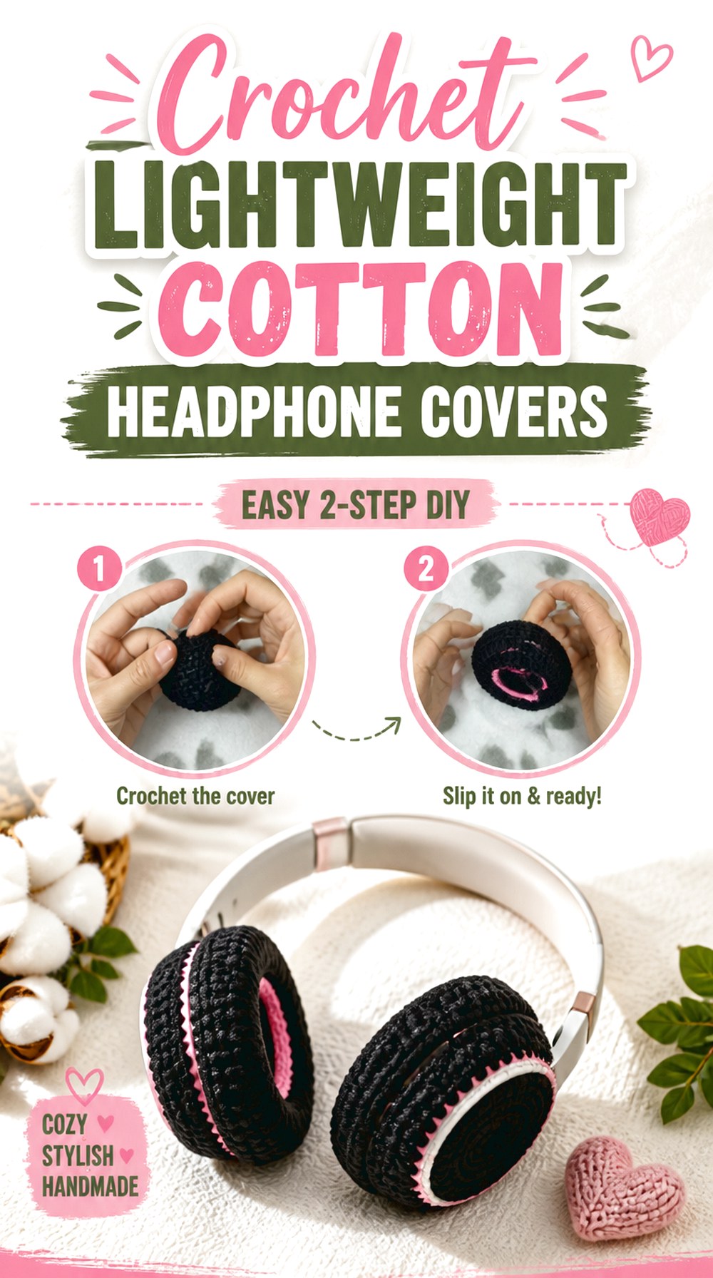 Crochet Lightweight Cotton Headphone Covers