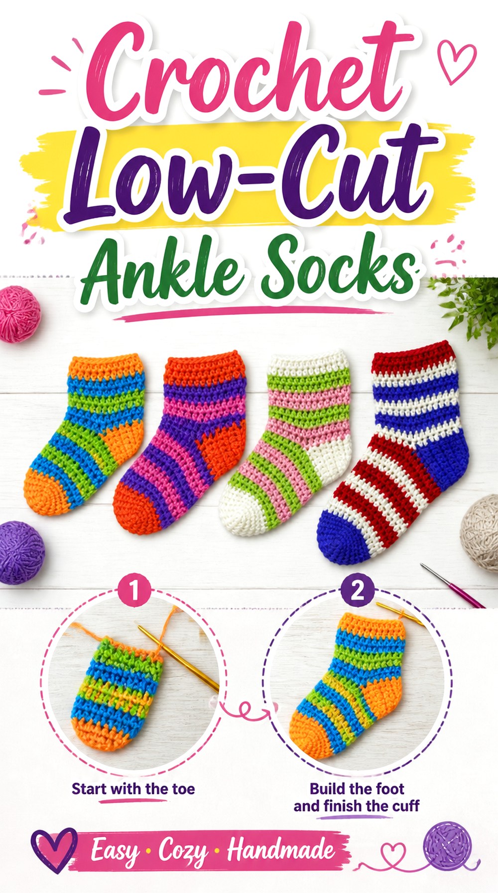 Crochet Low Cut Ankle Socks