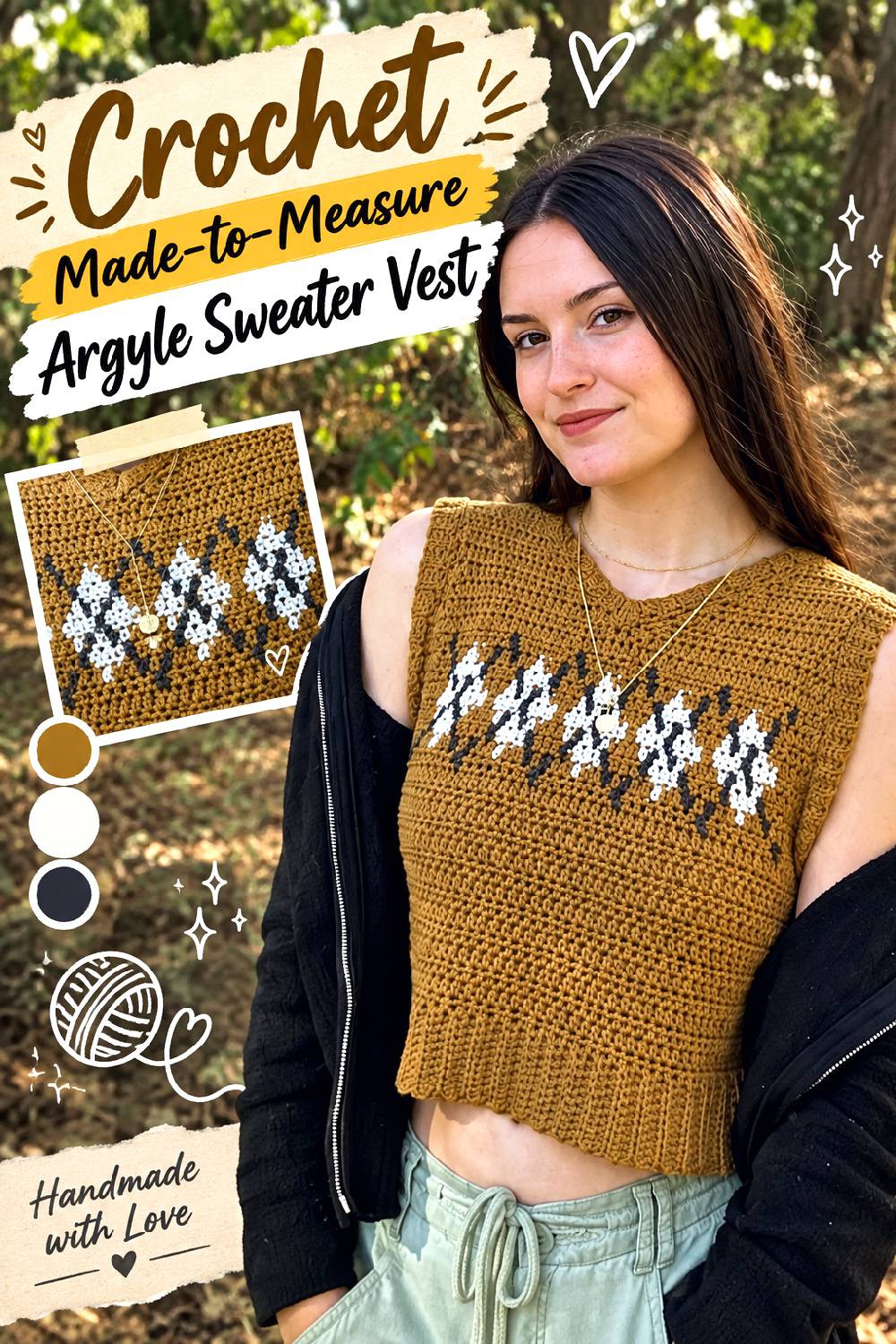 Crochet Made to Measure Argyle Sweater Vest