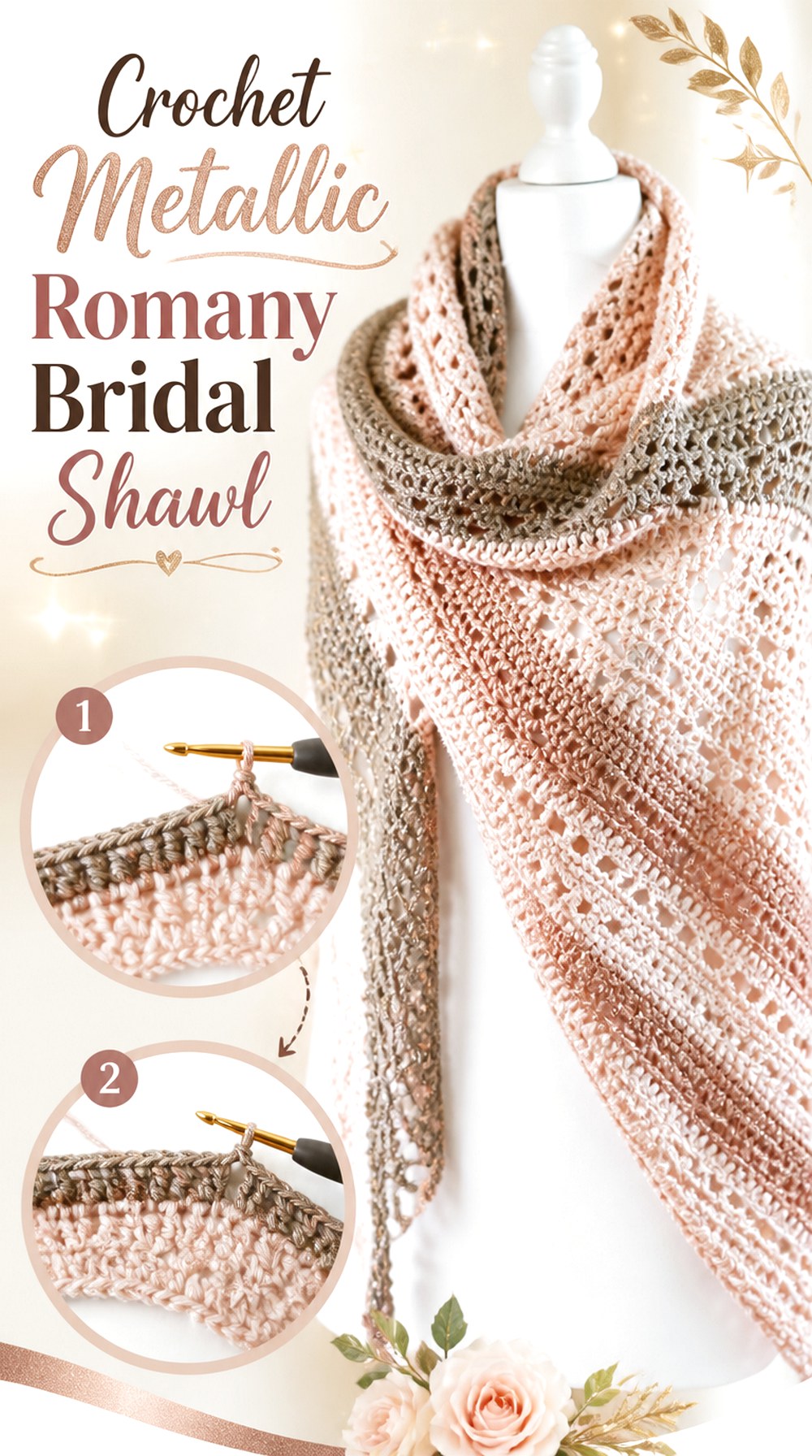 Crochet Metallic Romany Bridal Shawl