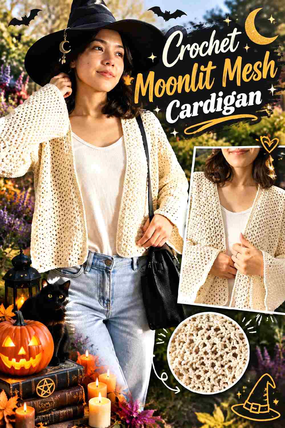 10. Crochet Moonlit Mesh Cardigan