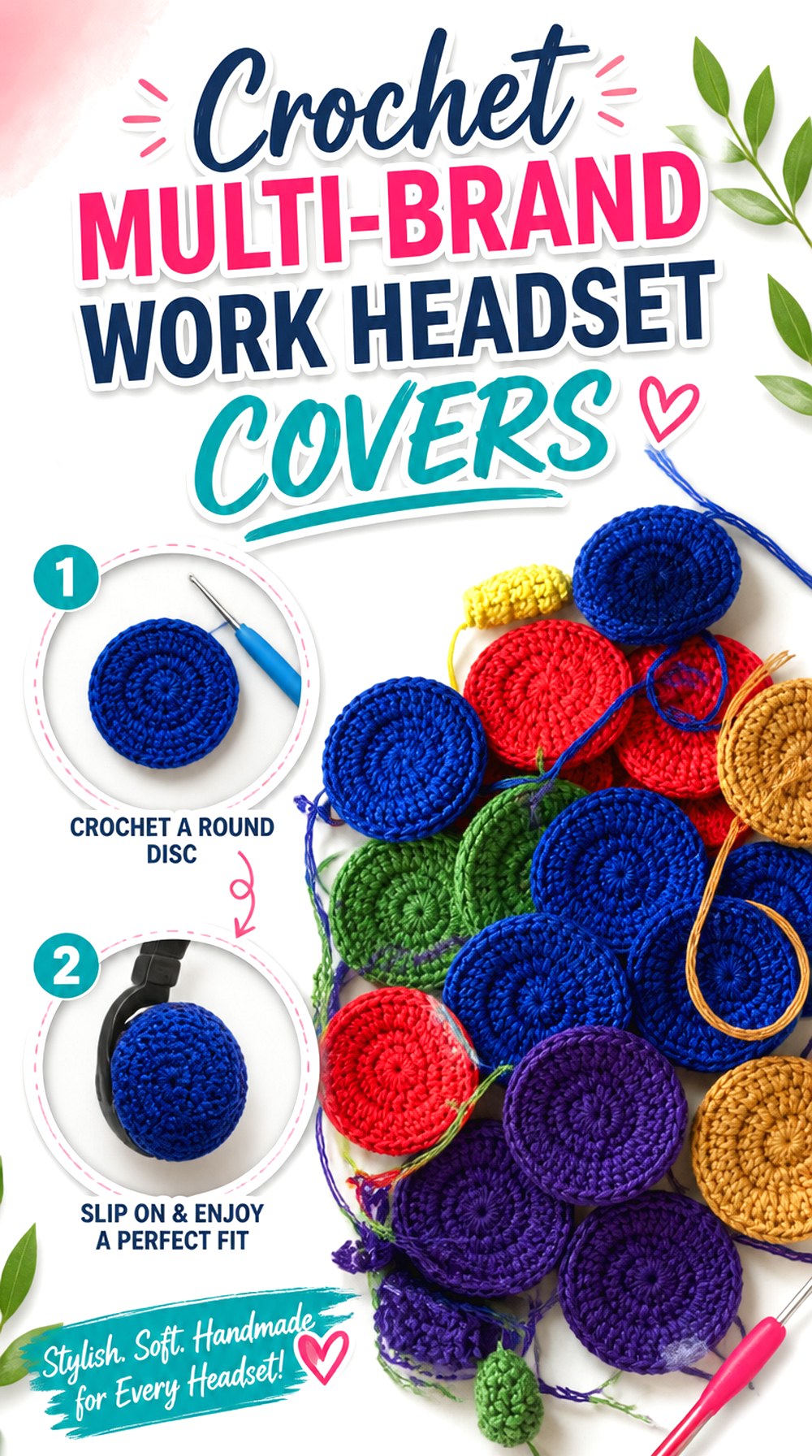 Crochet Multi Brand Work Headset Covers