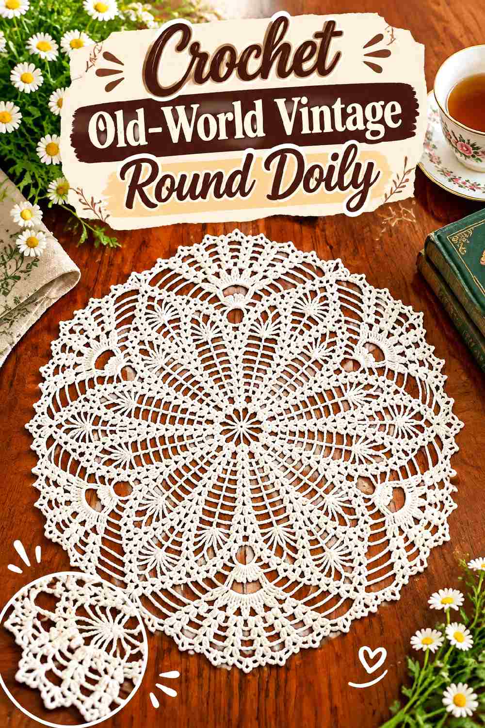 16. Crochet Old World Vintage Round Doily