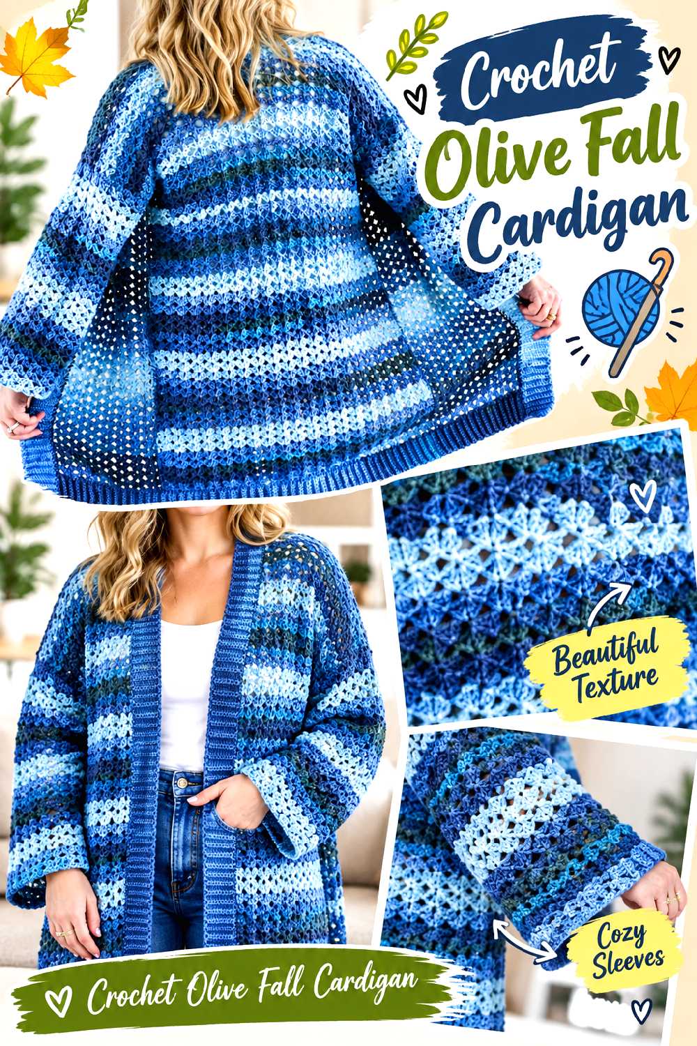 Crochet Olive Fall Cardigan