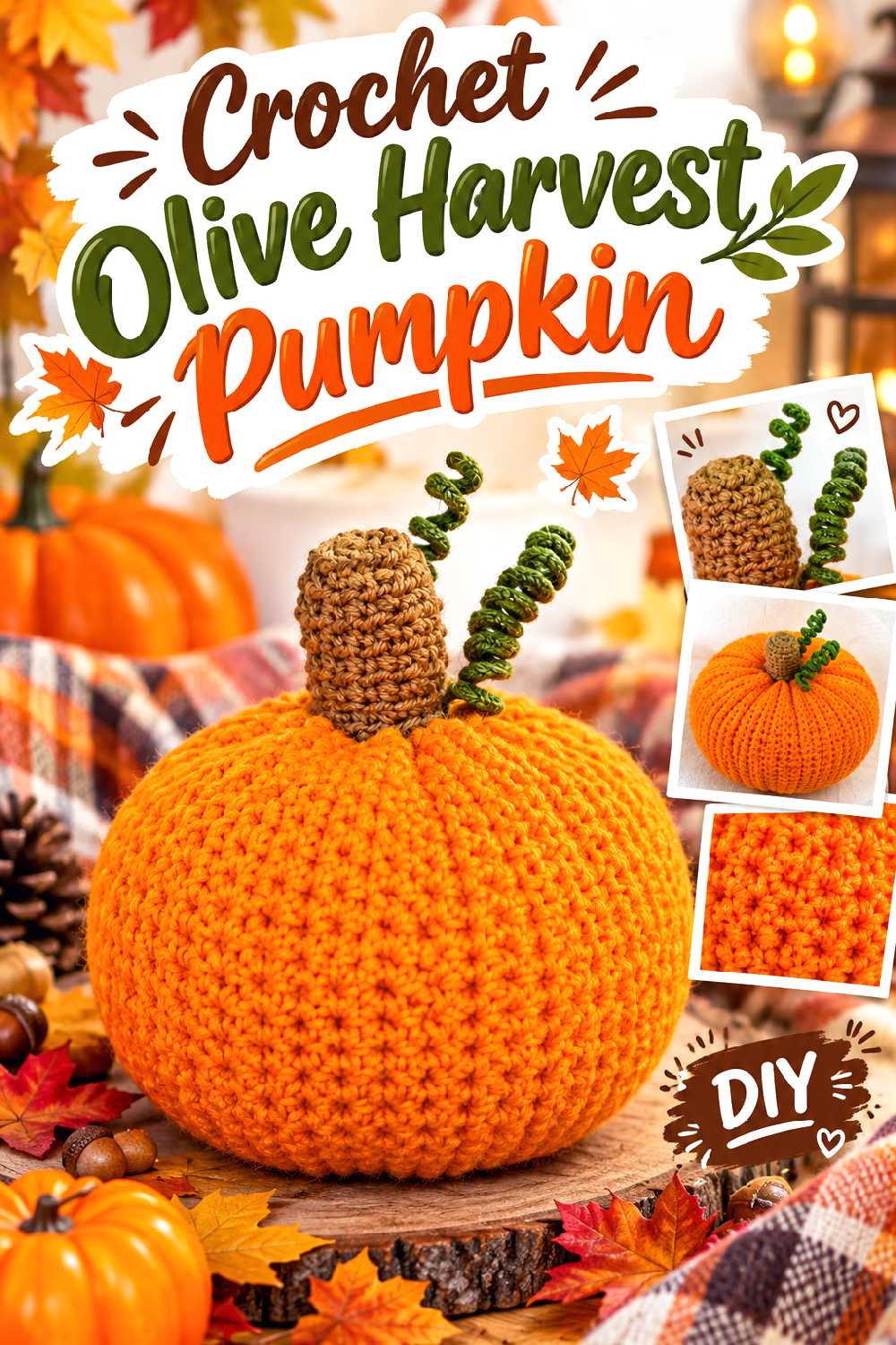 Crochet Olive Harvest Pumpkin