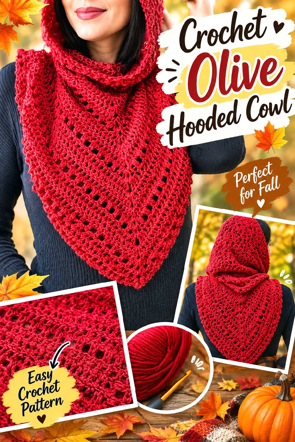 Crochet Olive Hooded Cowl