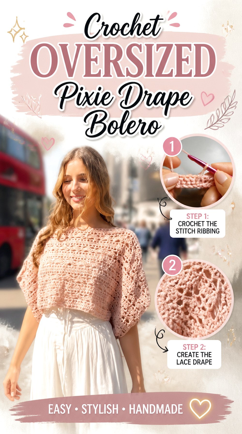 Crochet Oversized Pixie Drape Bolero