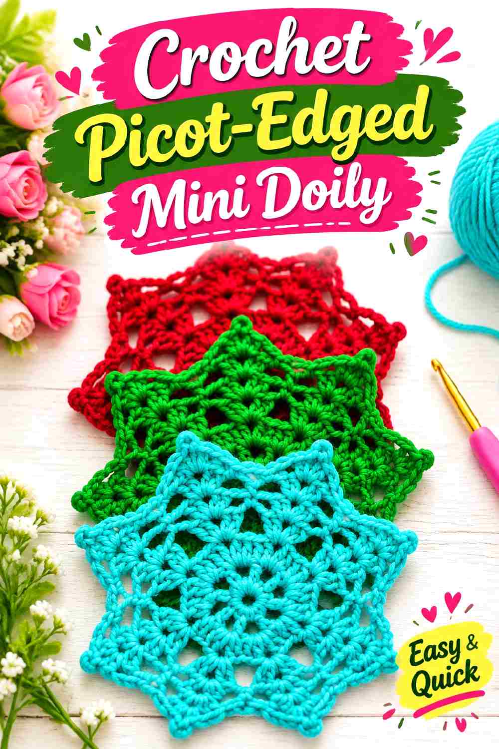 34. Crochet Picot Edged Mini Doily