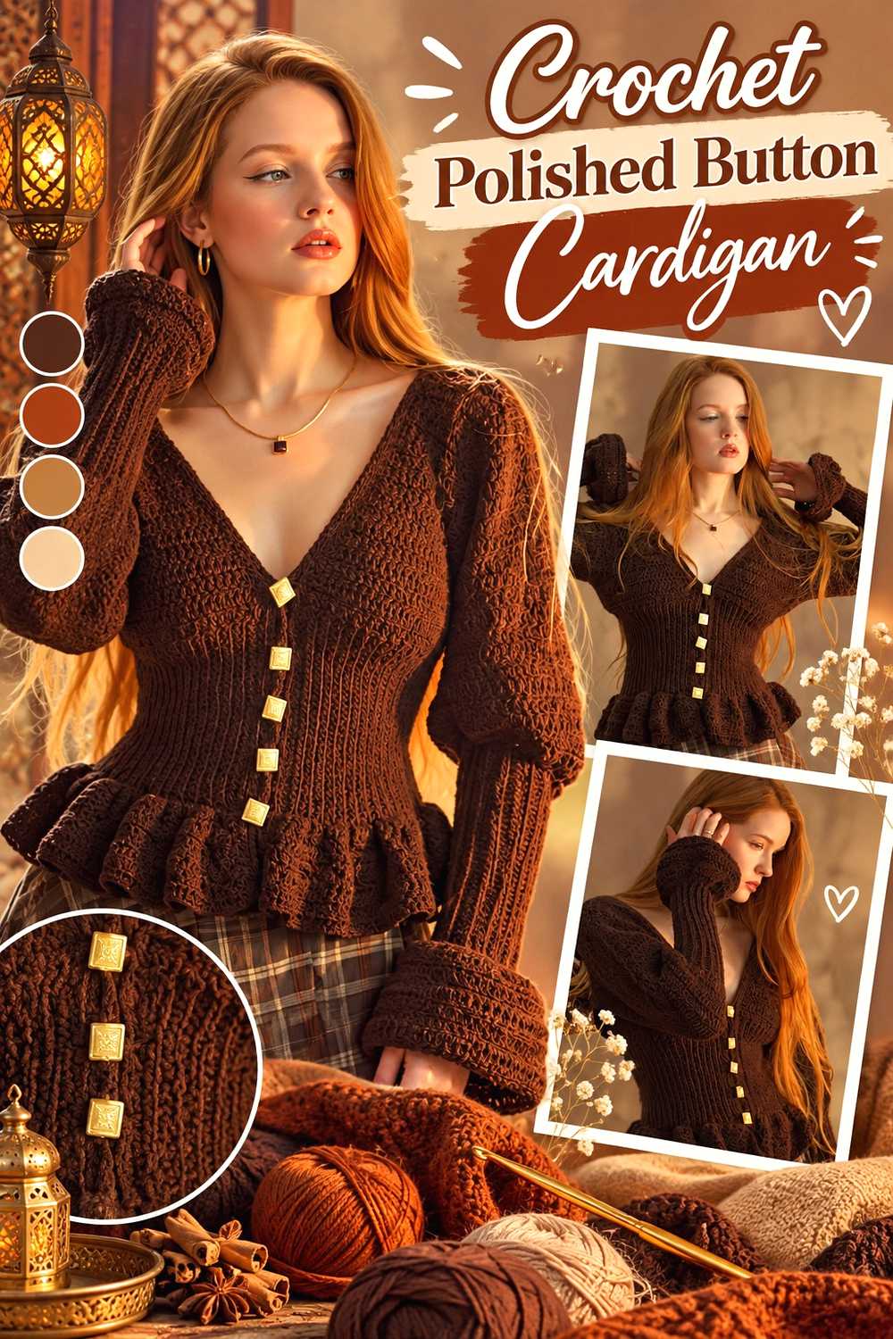 Crochet Polished Button Cardigan