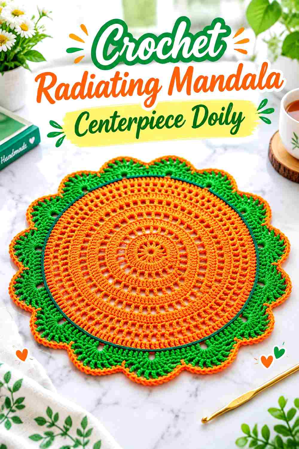 25. Crochet Radiating Mandala Centerpiece Doily