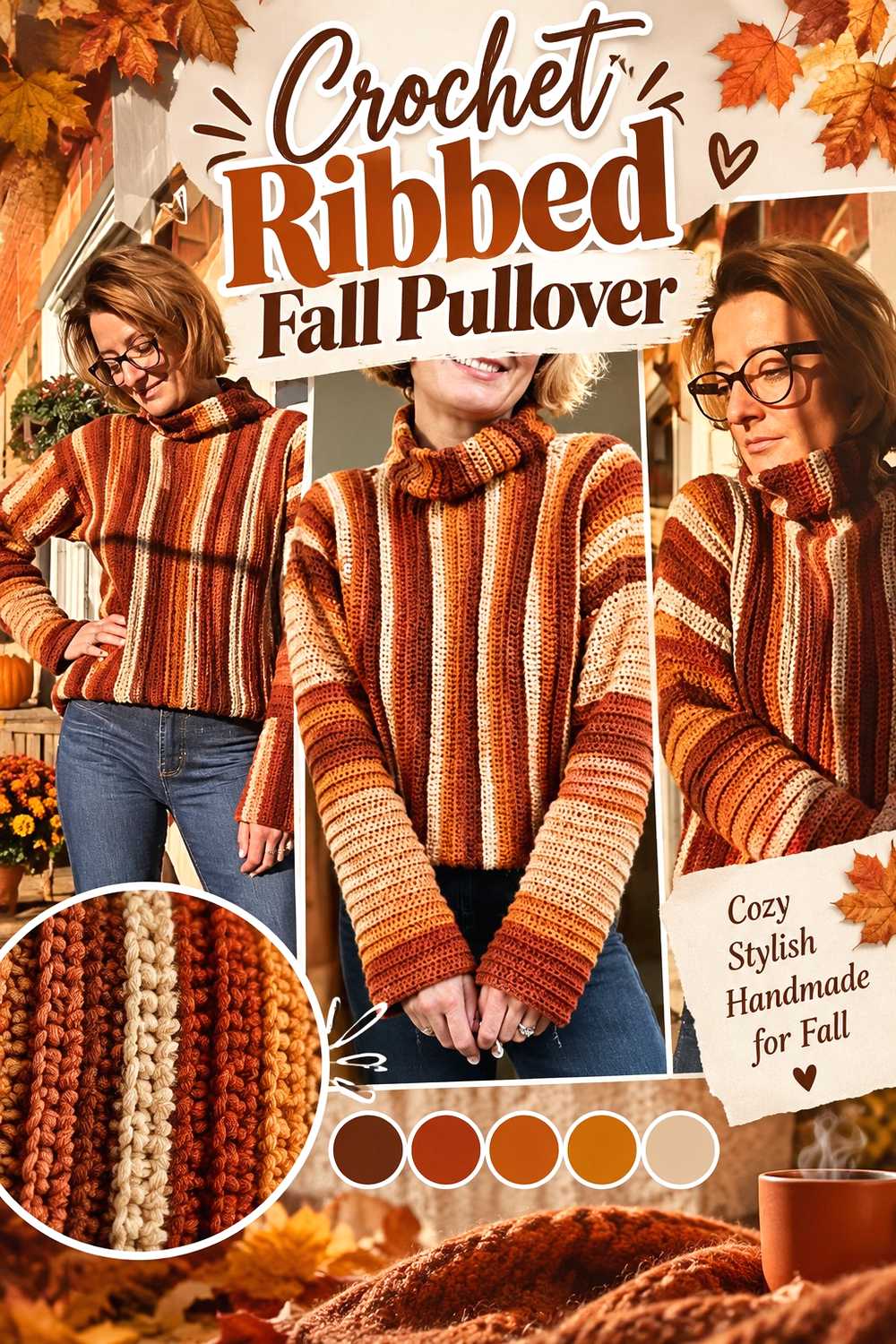 Crochet Ribbed Fall Pullover