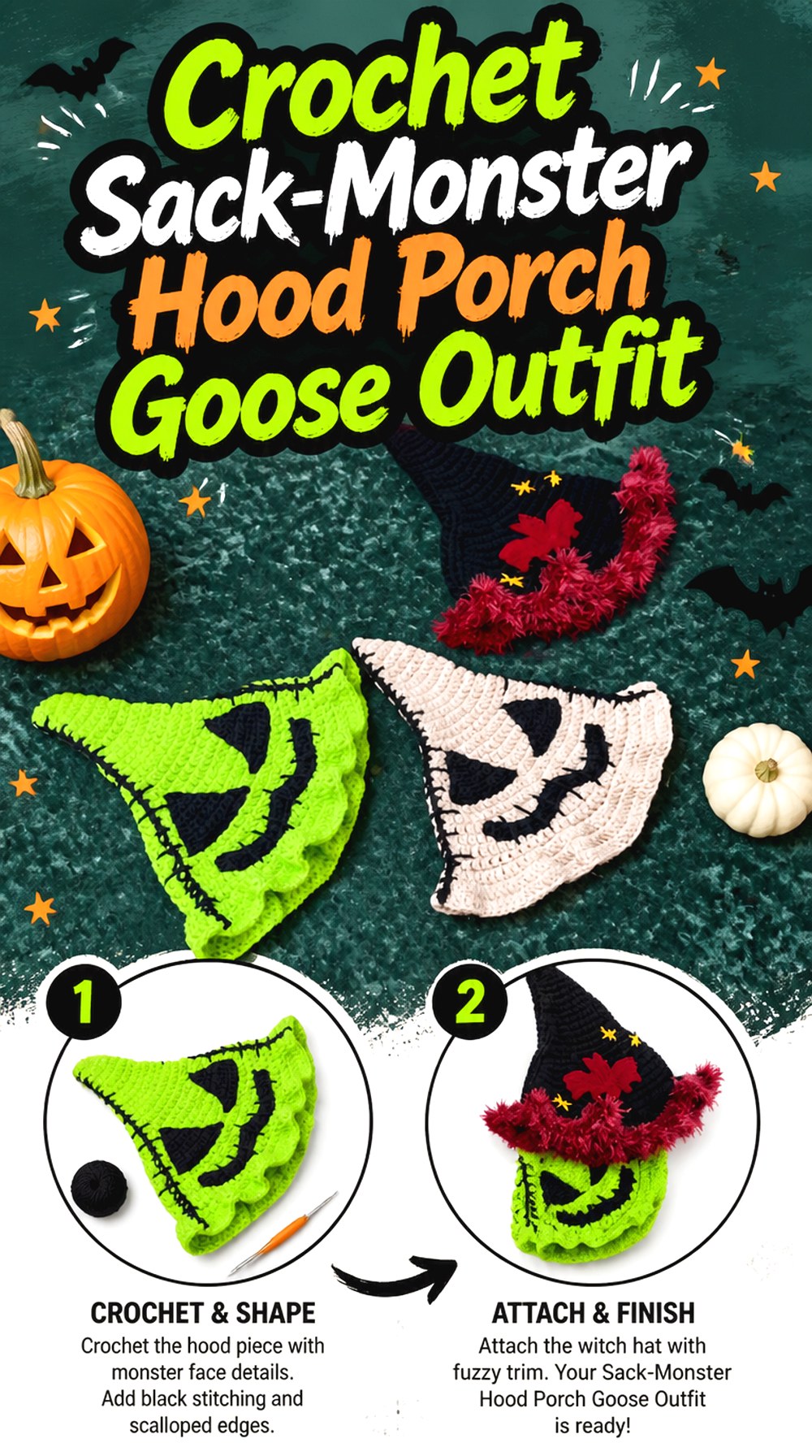 Crochet Sack Monster Hood Porch Goose Outfit