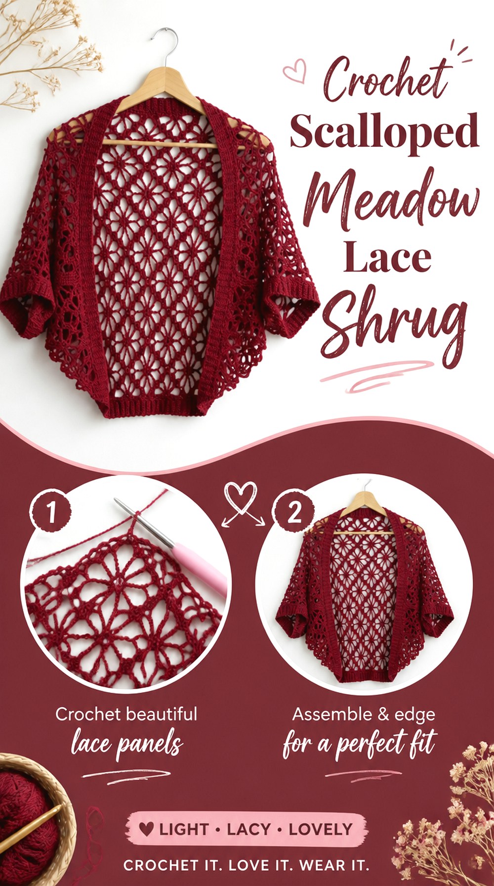 Crochet Scalloped Meadow Lace Shrug