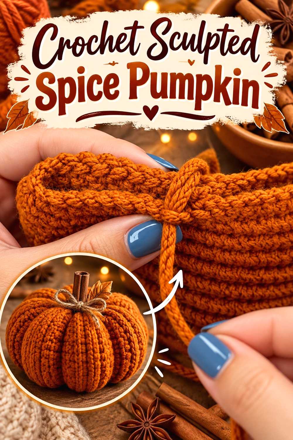 Crochet Sculpted Spice Pumpkin