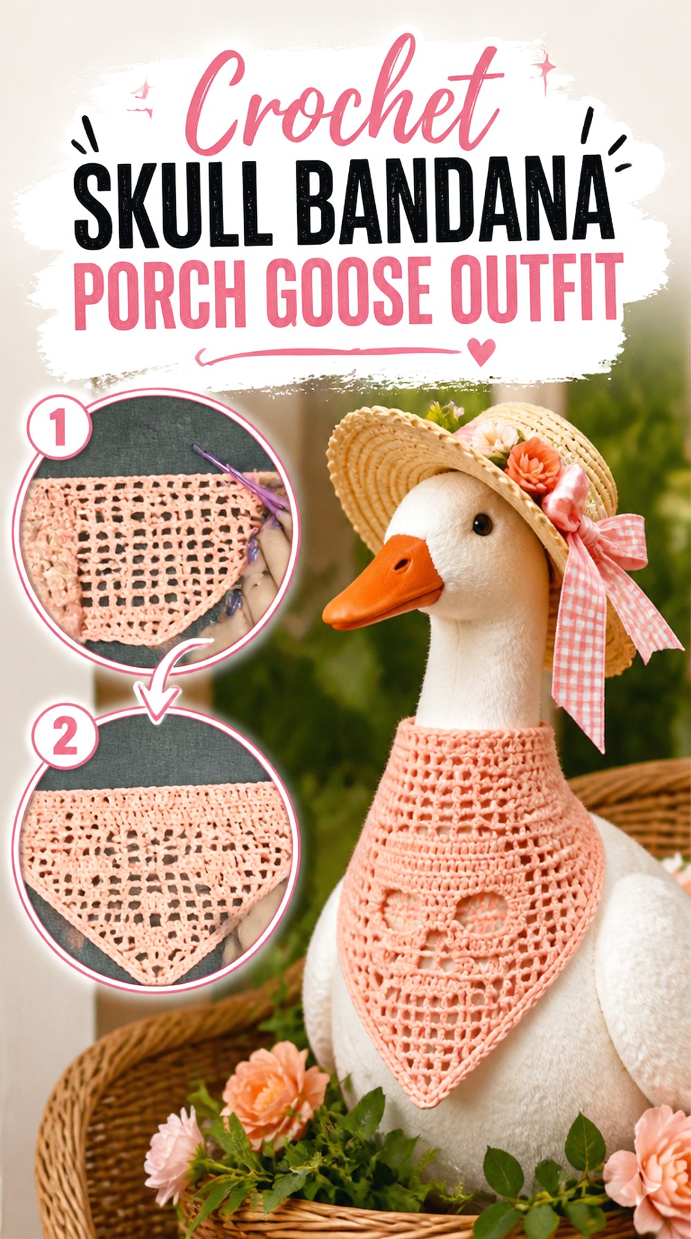 Crochet Skull Bandana Porch Goose Outfit