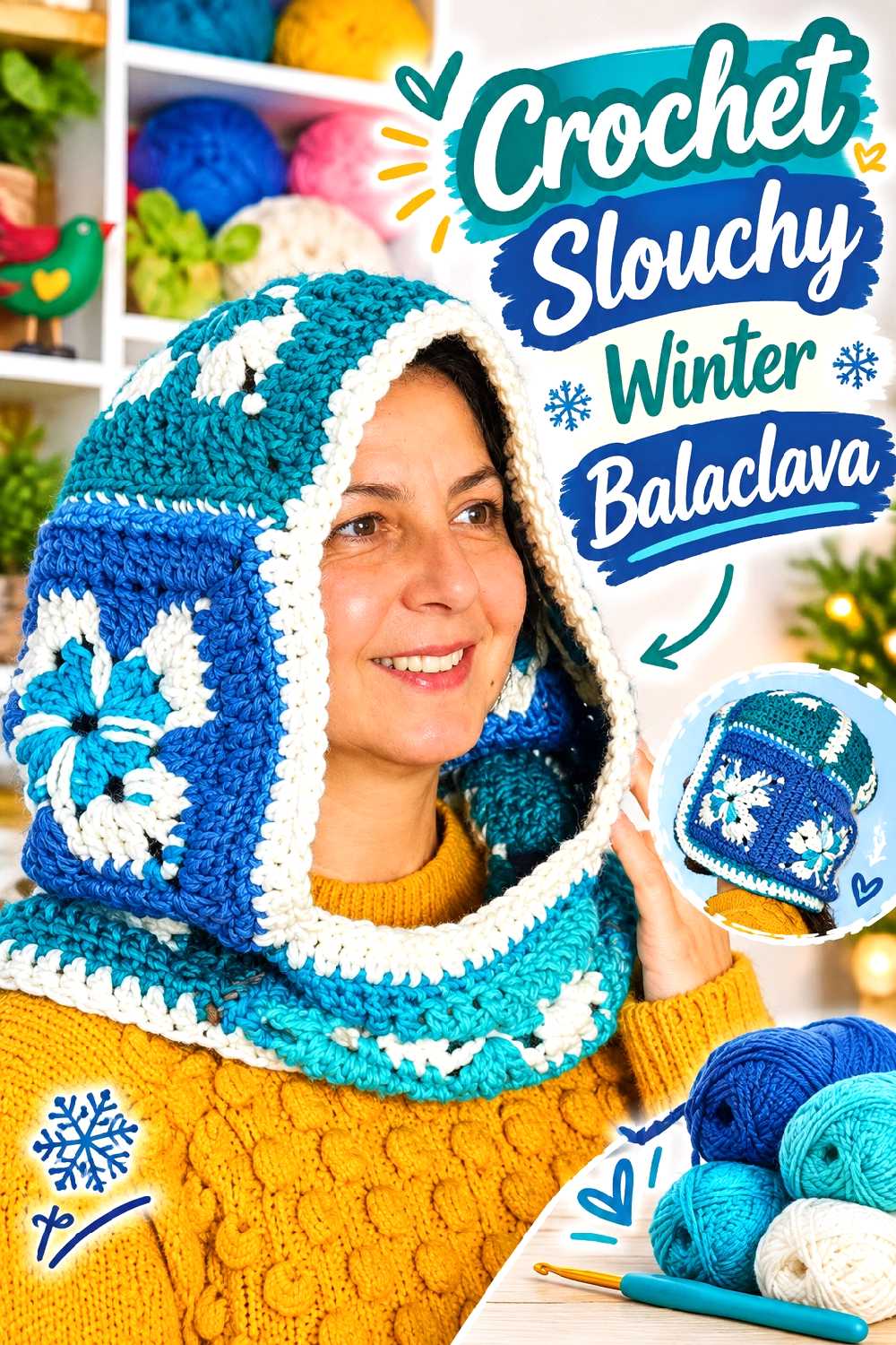 14. Crochet Slouchy Winter Balaclava