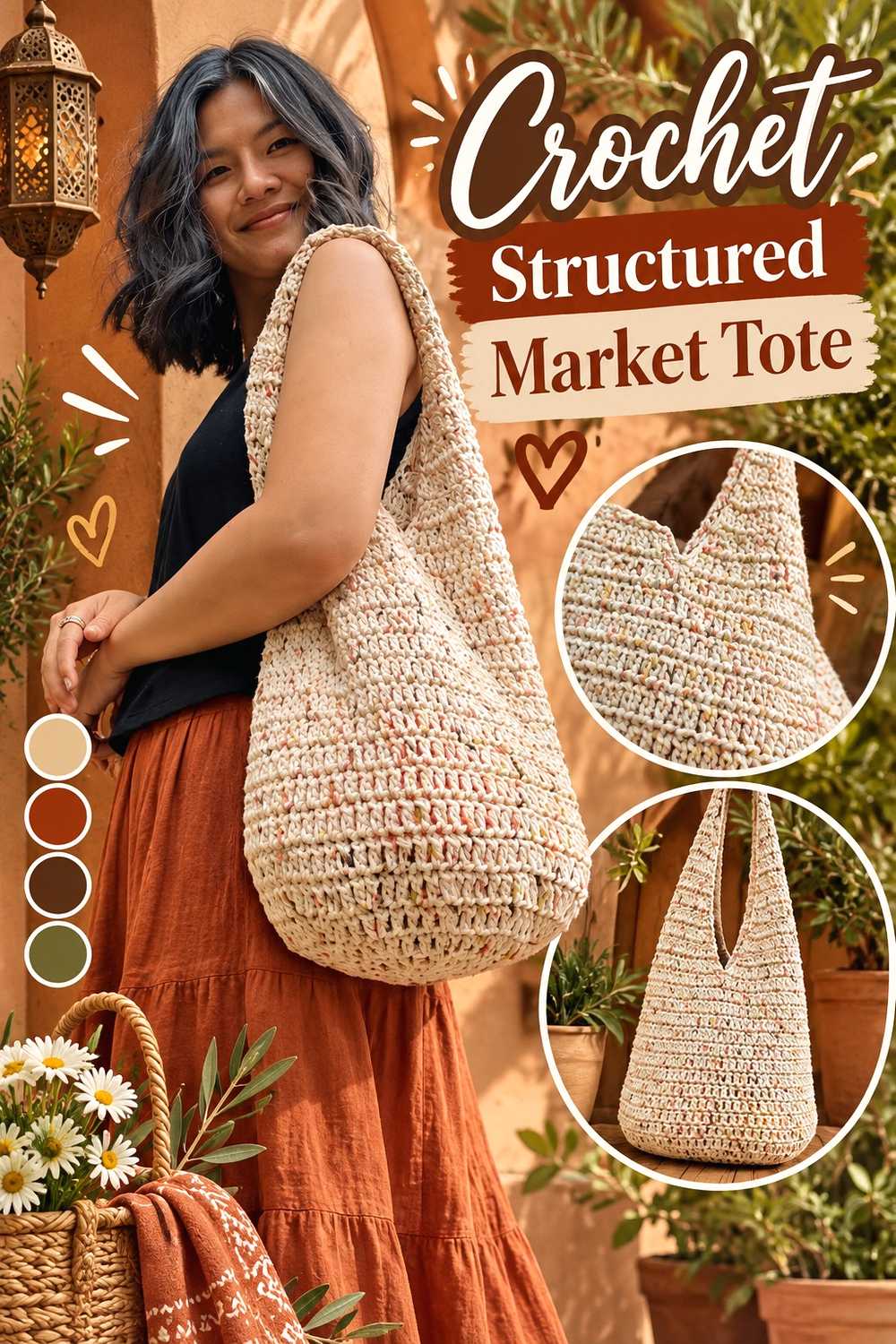 Crochet Structured Market Tote