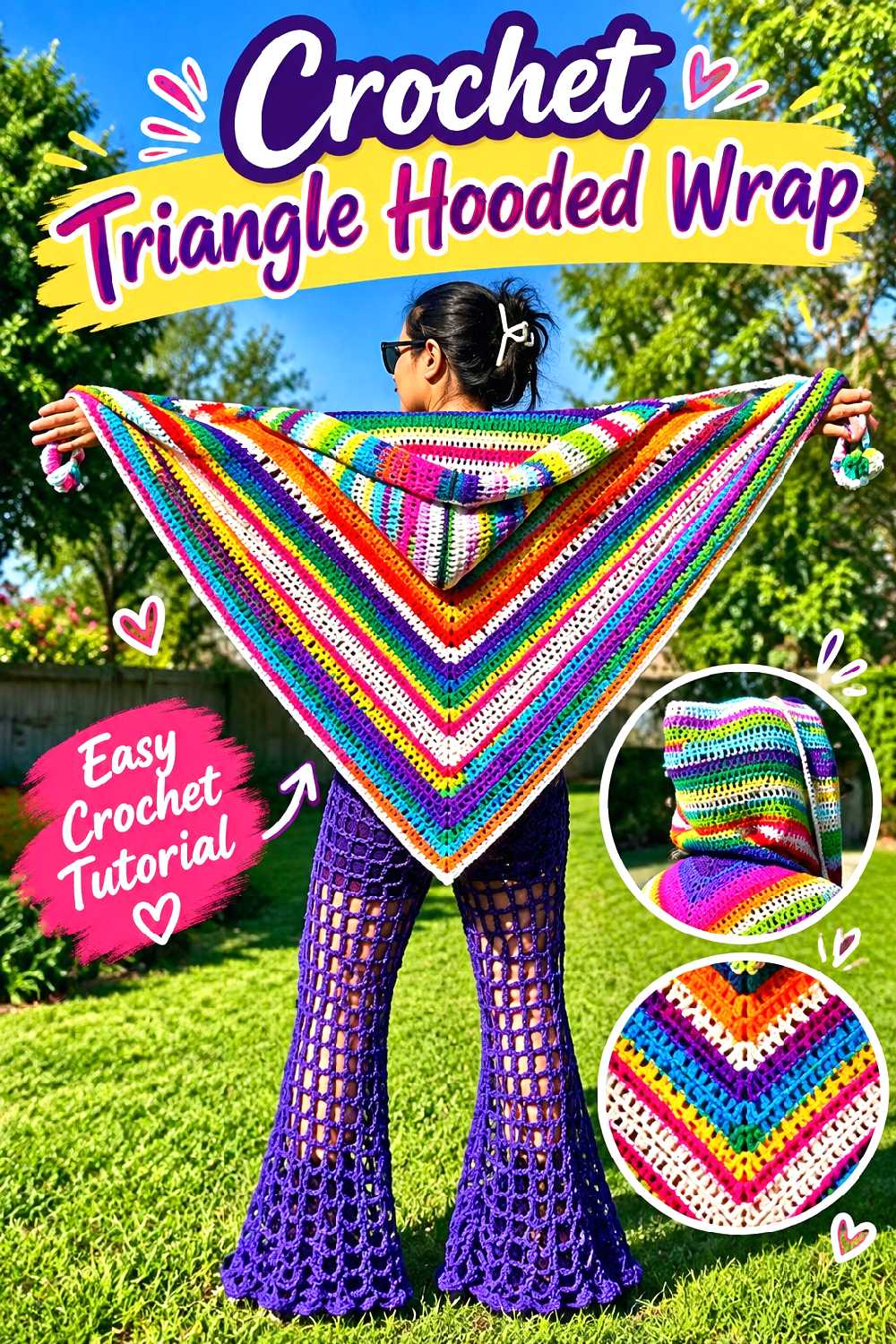 9. Crochet Triangle Hooded Wrap