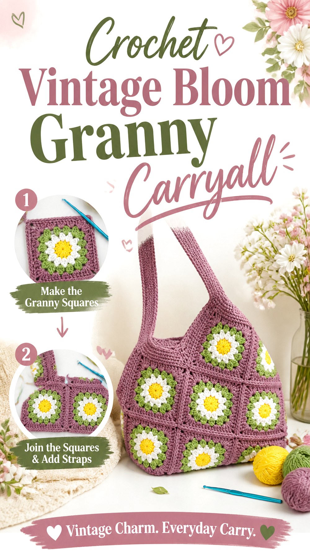 Crochet Vintage Bloom Granny Carryall