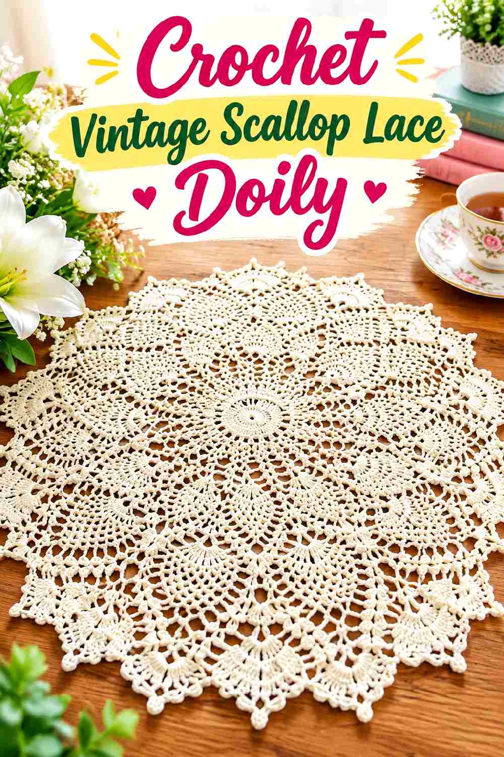 3. Crochet Vintage Scallop Lace Doily
